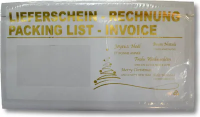 Produktbild von 1000x Versandtasche *Lieferschein/Rechnung* "Weihnachten" DIN Lang