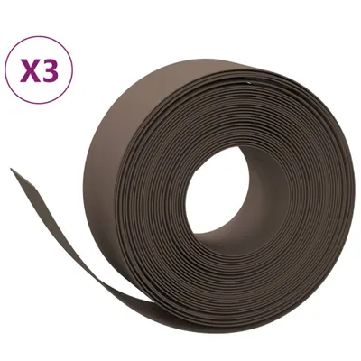 Produktbild von vidaXL Rasenkanten 3 Stk. Braun 10 m 20 cm Polyethylen