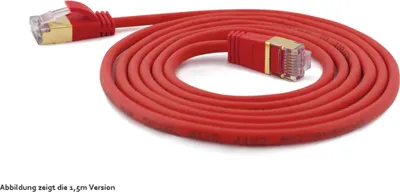 Produktbild von Wantec Patchkabel SSTP CAT7 Ste. CAT6a d=4mm    0,20m rot