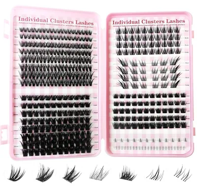 Produktbild von Cluster Wimpern Set 468 Stück 7 Stile 8-14mm für Natürliche bis Voluminöse Looks