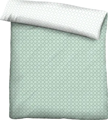 Produktbild von biberna 0636045 Mako-Satin Bettwäsche GRAFIK - MIX & MATCH color: mint, size: 1x 135x200 cm + 1x 80x80 cm
