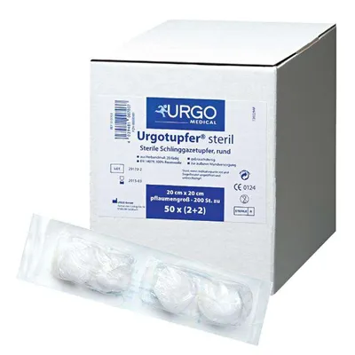 Produktbild von Urgotupfer, pflaumengroß, steril zu 2 + 3 Stück verpackt Pack: 200 Stück | Packung (200 Stück)