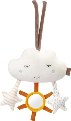 Produktbild von Fehn 052343 Mini-Mobile Wolke fehnNATUR  Baumwolle Baby Motorikspielzeug, Wei, fr Babys und Kleinkinder ab 0+ Monaten, zum Aufhngen fr zuhause & unterwegs