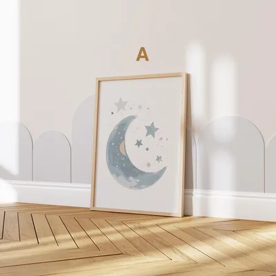 Produktbild von Astronaut Poster Kinderzimmer · Geschenkidee für Kinder · Kinderzimmer Deko · Weltraum Rakete & Planeten · Deko Print ohne Rahmen · Motiv A · 60 × 90 cm