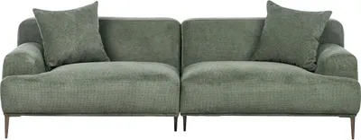 Zdjęcie produktu dla BELIANI Sofa 3-osobowa zielona tapicerowana salon nowoczesny styl metalowe nogi