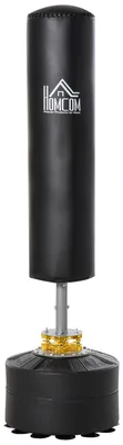 Productafbeelding van HOMCOM Staande bokszak, 170 cm, met zuignapbasis, trainingsapparaat, zwart