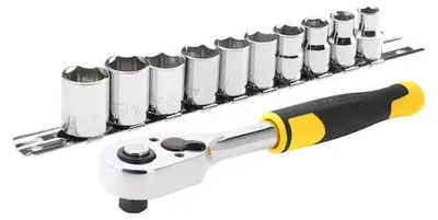 Steckschlüsselsatz STANLEY BLACK+DECKER 11-teilig, 3/8" Antrieb mit 72 Zähnen Ratsche
