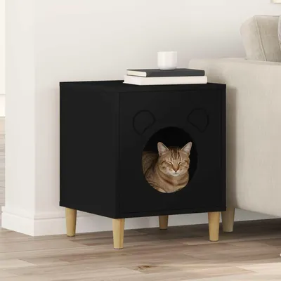 Produktbild von "Schlussverkauf" Katzenhaus moderne - Max. Gewicht: 60 kg - Schwarz 42,5x40x53 cm Holzwerkstoff  C15711