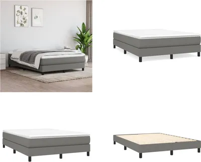 Produktbild von vidaXL Boxspringbett Dunkelgrau 140x200 cm Stoff - Boxspringbett - Boxspringbetten - Bett - Schlafzimmermöbel