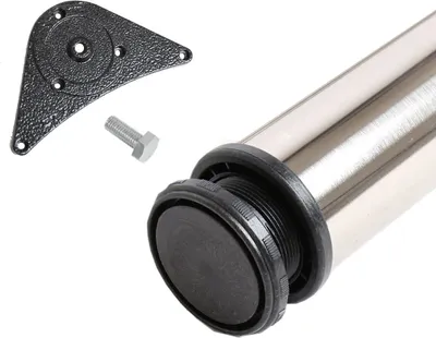Produktbild von Höhenverstellbares Tischbein Edelstahl Optik 1100 mm Höhe ø 60 mm Tischstempel