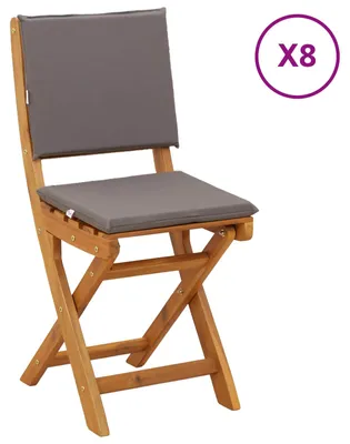 Image de vidaXL Chaises de bistrot d'extérieur avec coussins, lot de 8, gris foncé, 38 x 46 x 85 cm