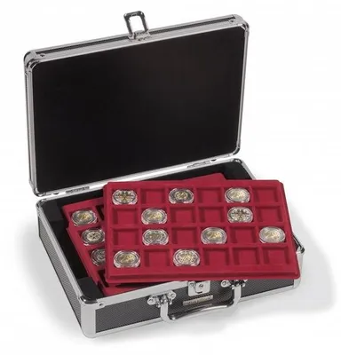 Produktbild von Münzkoffer CARGO S6 für 120 10- / 20-Euro-Münzen in Kapseln, schwarz / silber
