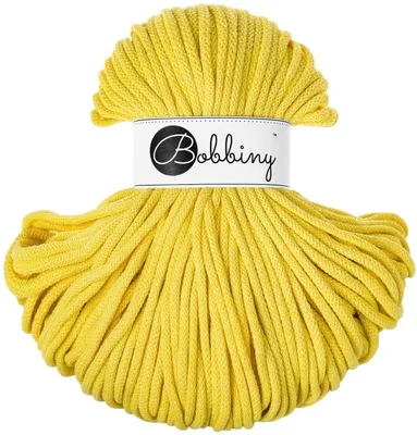 Produktbild von BOBBINY 5 mm Premium Flechtkordel 100 m Garn Häkeln Makramee 50 Farben Farbe Canary Yellow