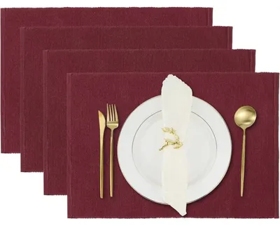 Produktbild von Platzset Set 4 Stück 48x33 cm feingerippt Baumwolle Tibetanrot