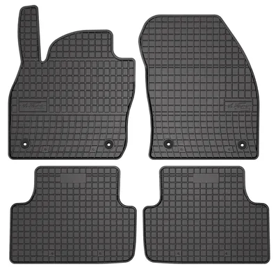 Image de Tapis de sol en caoutchouc pour Volkswagen T-Cross 2019- (crossover) – 4 pièces, noirs, sur mesure