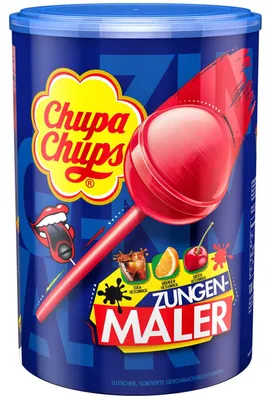 Image de Chupa Chups peintre de langue cerise orange cola fruité 100er 1200g