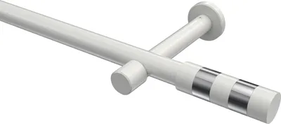 Produktbild von Interdeco Gardinenstange / Vorhangstange Weiß, Typ Prestige Mavell (Zylinder Bicolor) ohne Ringe, 20 mm Ø 1-läufig, 480 cm