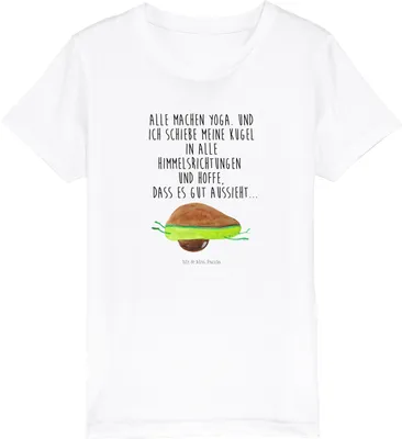 Produktbild von Mr. & Mrs. Panda Organic Kinder T-Shirt Avocado Yoga 3-4 Jahre (98/104) - Weiß - Geschenk, Teenager, für, Bio, Haha, Humor, Bauch, Hilfe, Öko, Kindershirt, Unsportlich