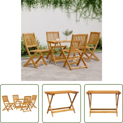 Produktbild von The Living Store 5-tlg. Garten-Essgruppe Klappbar Massivholz Akazie