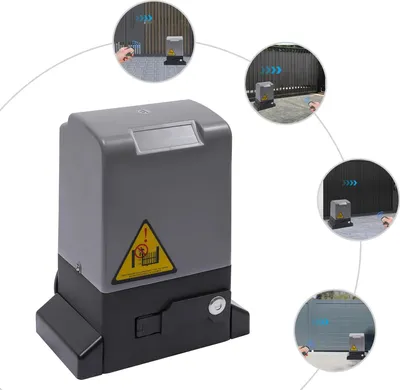 Produktbild von Robuster Schiebetorantrieb, elektrischer Automatikmotor, 6 m Zahnstange & Funkfernbedienungsset, schwarz