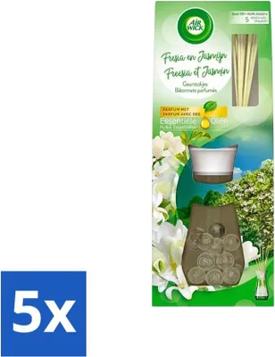 Zdjęcie produktu dla Air Wick Pałeczki zapachowe do olejków eterycznych – Frezja i jaśmin – 30 ml – opakowanie ekonomiczne – 5 sztuk