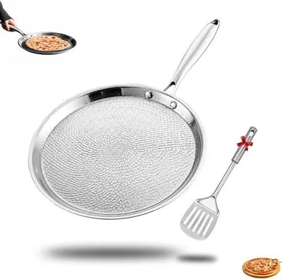 Productafbeelding van Pizzapan Titanium 28 cm met Hamerslagstructuur en Pizzaschep