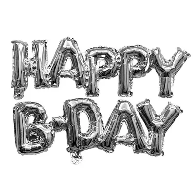 Produktbild von Folienballonset - Happy B-Day - silber