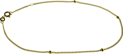 Zdjęcie produktu dla Bransoletka na kostkę - łańcuszek - 25 cm - żółte złoto próby 585 z kulkami