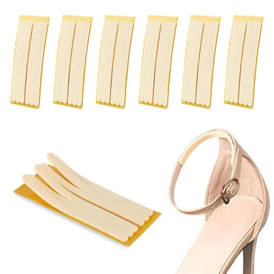 Produktbild von 6 Stück Fersenpolster – Fersenpads für Schuhe – Rutschfeste Fersenpolster – Bequeme Fersenprotektoren – Beige Schaumstoff – Linderung von Fußschmerzen – Fersenpolster
