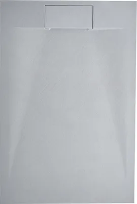 Produktbild von BELIANI Duschwanne Grau SMC-Masse Steinoptik Flach Rechteckig 80x120 cm mit Ablauf Seitlich Ablaufgarnitur Ablaufrinne Schürze 3 cm Hoch Duschtasse