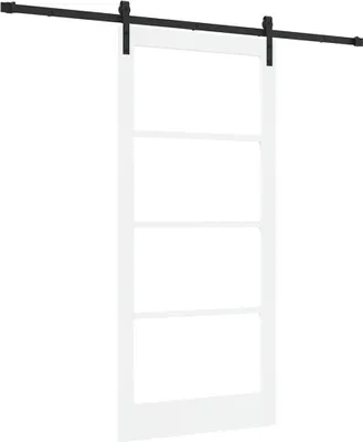 Produktbild von vidaXL Schiebetür ORKDAL Weiß 93 x 202 cm Massivholz Kiefer und Glas