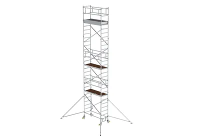 Produktbild von MUNK Aluminium-Rollgerüst mit Ausleger 1,80x0,75m Plattform 9,55m AH