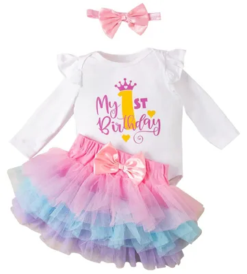 Immagine prodotto di Solidchoice - Set gonna a balze per il primo compleanno