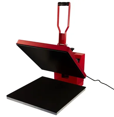Image de Presse à sublimation - Surface de travail : 50 x 50 cm - Puissance : 2400 watts - Acier allié rouge