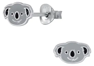 Produktbild von Kinder Ohrstecker 925 Silber Ohrringe für Mädchen Koala | 5 mm x 8 mm