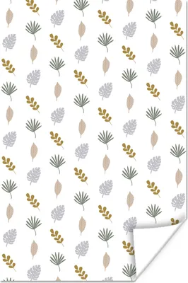 Produktbild von MuchoWow® Poster Blätter - Pastell - Muster 80x120 cm - Papierdruck