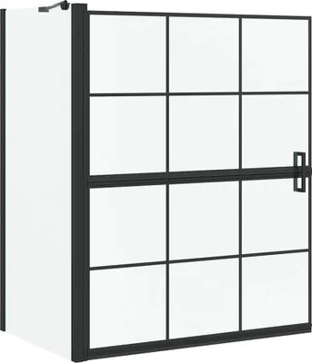 Image de vidaXL Paroi de douche noire et transparente 100 x 68 x 128 cm