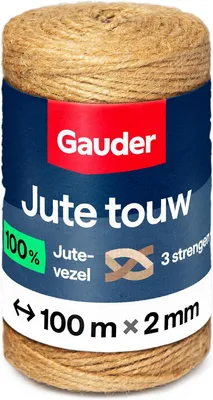 Zdjęcie produktu dla Lina jutowa, naturalna, w kolorze naturalnym i do rękodzieła (100 m x 2 mm)