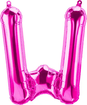 Produktbild von Folienballon Buchstabe W, pink, ca. 40 cm, für Luftbefüllung