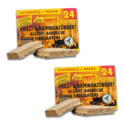 Produktbild von 2x Favorit Grill- und Kaminanzünder 24 Stück 1245