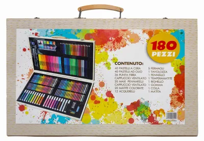 Produktbild von Fiorello Pegaz XXL 180-teiliges Künstler-Set Holzkoffer