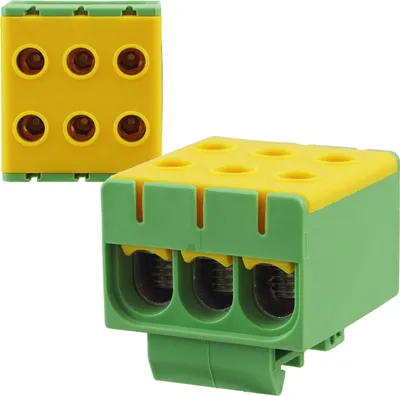 Produktbild von Universalklemme Hutschiene Leitungsklemme Anschlußklemme Klemmblöcke 50mm² Gelb/Grün