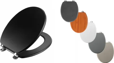 Immagine prodotto di Coperchio del sedile del WC in MDF Cerniere in metallo Coperchio del WC Sedile del WC Coperchio del sedile del WC, Colore:Taupe