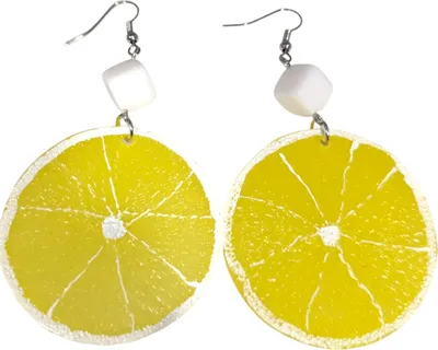 Obrázek produktu pro Citronové nebo limetkové náušnice s kostkou cukru vtipné šperky Citron
