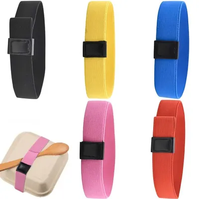 Produktbild von 5 Stück Gummiband für Bento-Boxen - Verschlussbänder - Verschlussbänder für Bento-Boxen - Für Schule, Arbeit, Outdoor, Camping, Picknick - 5 Farben