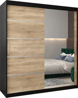 Produktbild von Kleiderschrank, Schiebetürenschrank Schlafzimmer, Schrank mit Spiegel VERONA 2 180 cm