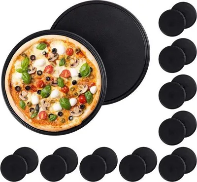 Produktbild von Famanu Pizzaplatte Set 2 Stück rund mit Antihaftbeschichtung - grau