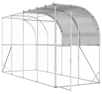 Obrázek produktu pro vidaXL Kuřecí výběh na zeď, stříbrná barva, rozměry 400 x 150 x 215 cm