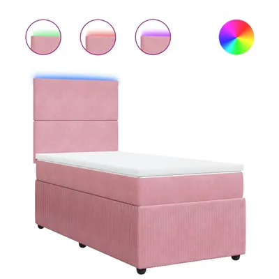 Produktbild von Boxspringbett mit Matratze Rosa 80x200 cm Samt