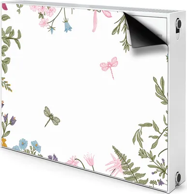 Produktbild von Magnet Radiator Magnet Mat Heizkörper Heizung Verkleidung Abdeckung 110x60 cm  - Frühlingsblumen